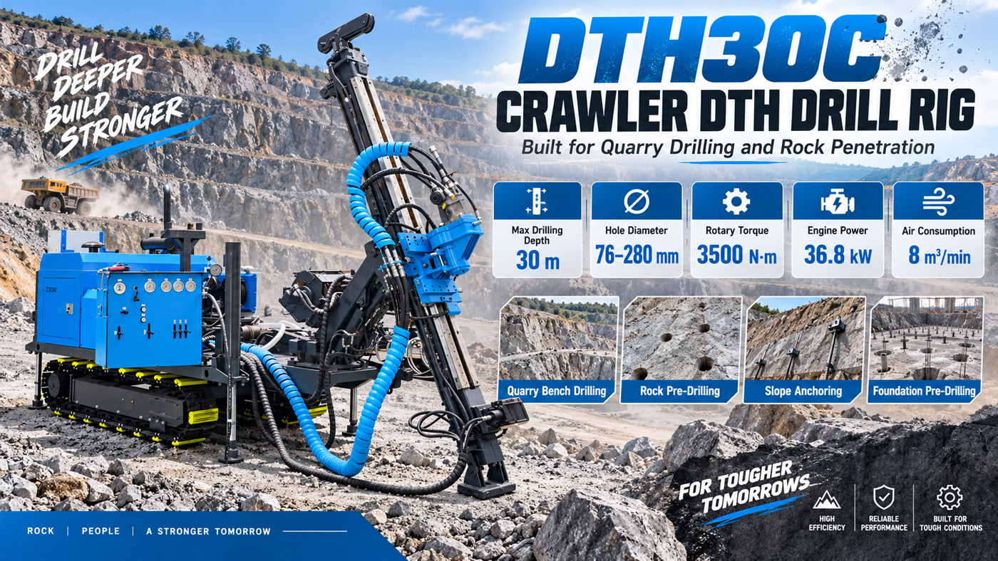 DTH30C Perfuratriz de martelo de fundo integrada