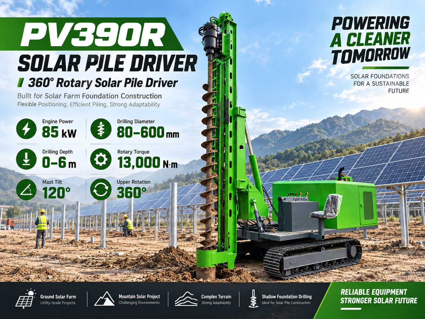 PV390R Bate-estacas fotovoltaico