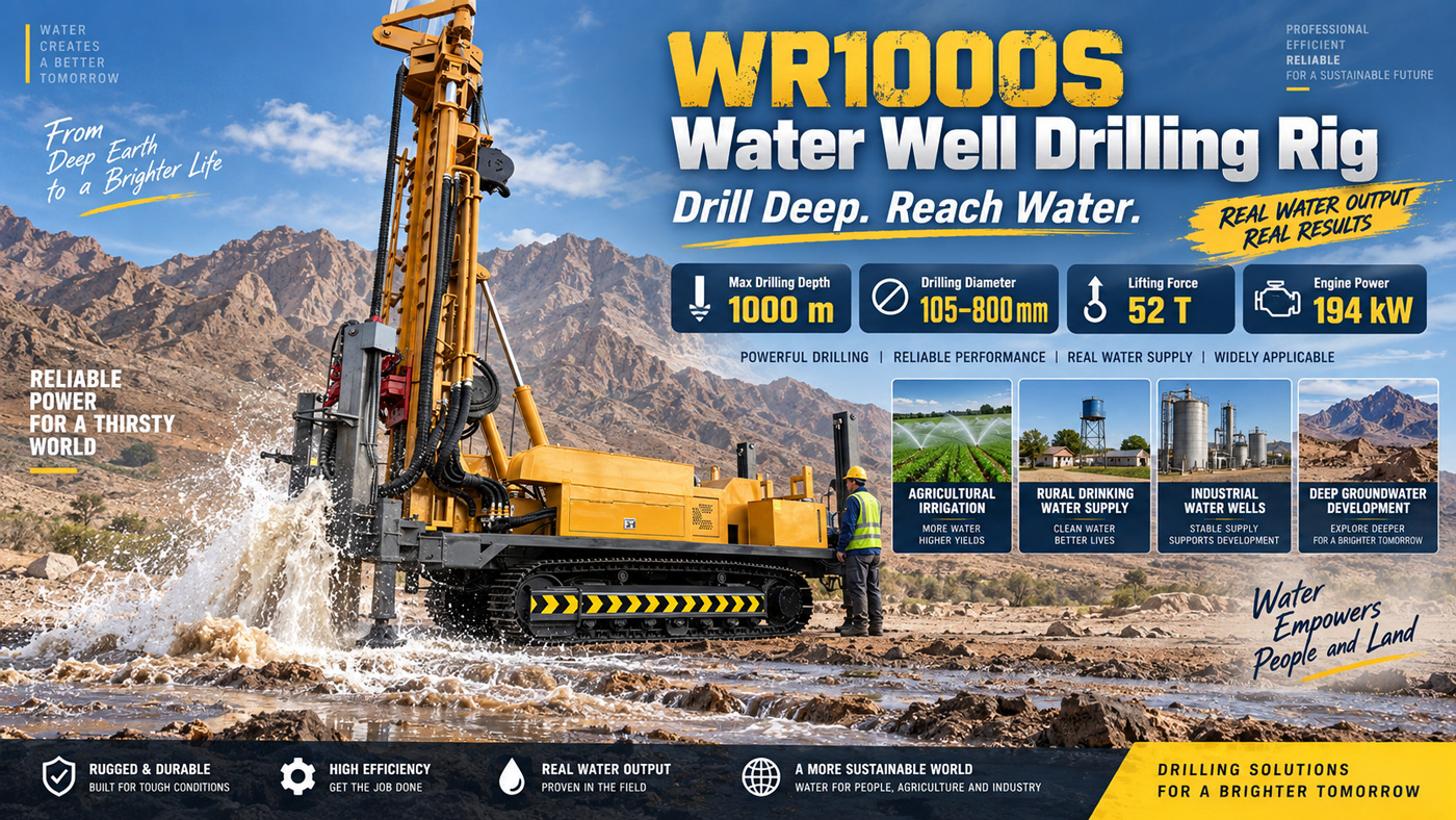 WR1000S Perfuratriz para poços de água sobre esteiras