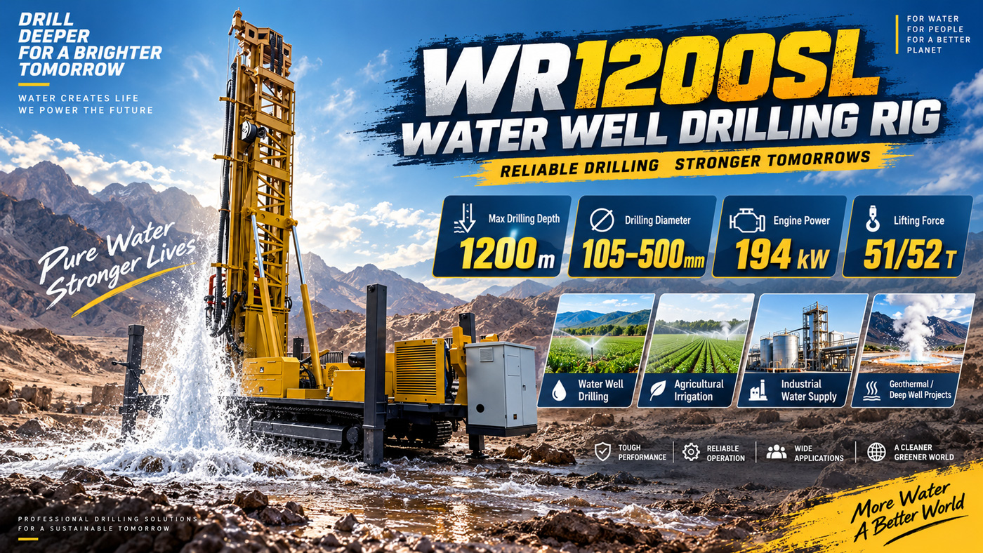 WR1200SL Perfuratriz para poços de água sobre esteiras