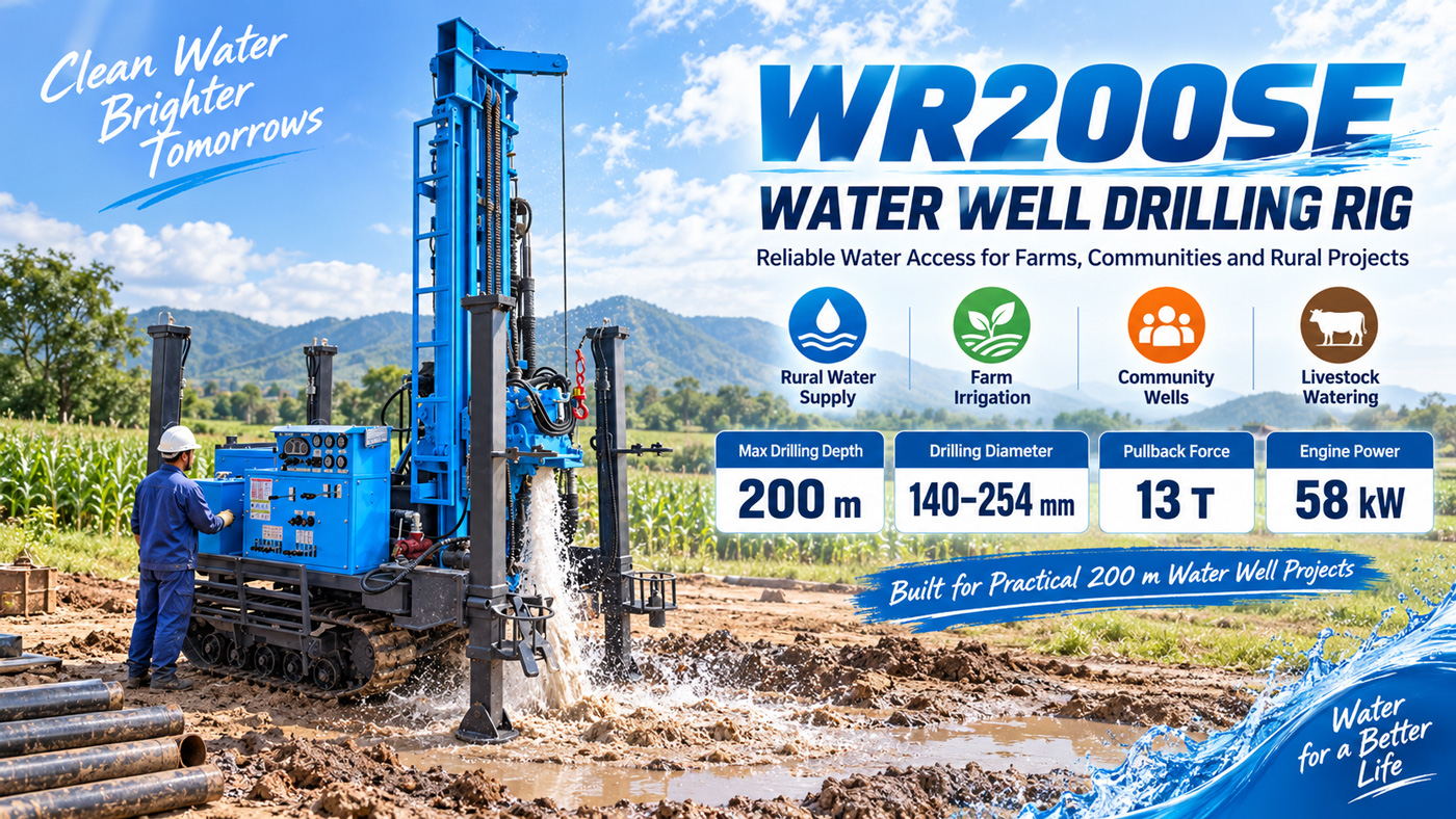 WR200SE Perfuratriz para poços de água sobre esteiras