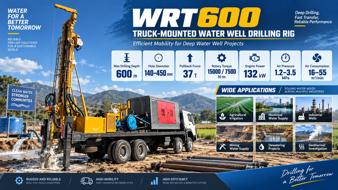 WRT600 Perfuratriz para poços de água montada em caminhão